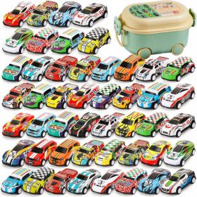   Avto Mini Racerji - Set 40 kosov z Motoriziranimi Kovinskimi Avtomobilčki in Kovčkom