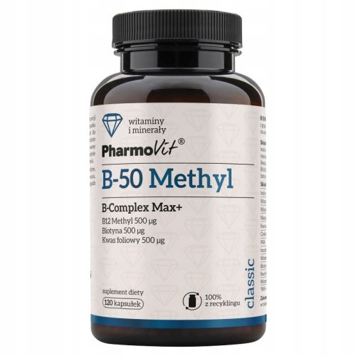 B-50 Methyl B-Complex Max+ Pharmovit, 120 kapsul - Podpora za vitalnost in zdravje