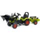Falk Traktor Claas s prikolico in žlico na pedala za otroke od 2 let
