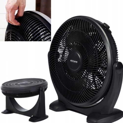 Obtočni ventilator Visokokakovosten črn 5901508172303 | Ta močan, tih in eleganten obtočni ventilator Volteno je idealen za osvežitev prostora. Z močjo 65 W in 3 stopnjami moči ter funkcijami regulaci