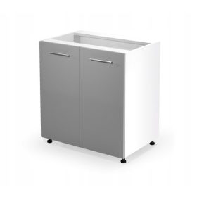   Bela kuhinjska omarica Vento D-80/82, 52 x 80 x 82 cm, siva fronta