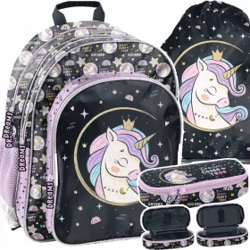   PLEČNIK ZA ŠOLSKE POTREBE ZA DEKLE UNICORN UNICORN RAZRED 1-3 + 2 druga dodatka
