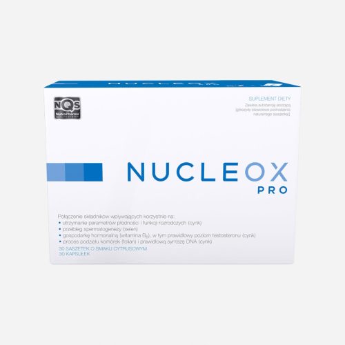 Podpora moške plodnosti: Nucleox PRO, 30 saszet + 30 kapsul z okusom citrusov