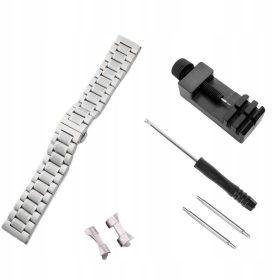 Zapestnica za uro Premium - 21mm - Srebrna - Jeklo