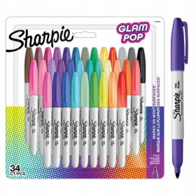   Permanenti markerji Sharpie Fine Set 34 barvnih odtenkov Glam Pop