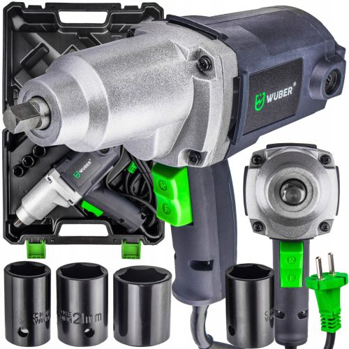 ELEKTRIČNI UDARNI KLJUČ ZA KOLESA WUBER 2200W 800Nm 1/2" + 4 NASADKI
