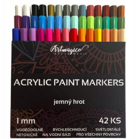   Artmagico Akrilni markeri s fino konico (1 mm) - Set 42 kosov