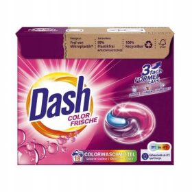   DASH Barvne Osvežilne Kapsule za Pranje Perila 3v1, 18 kosov