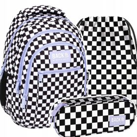   Zmogljiv mladinski nahrbtnik Checkboard Mesh White-Black Backup 26 litrov