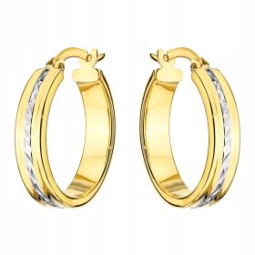    ZLATI UHANI pr. 585 dvobarvna diamantna platišča znotraj 14k