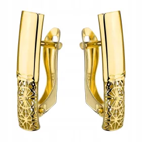  ZLATI UHANI angleški pr. 585 GLADKA z odprtim okrasom 14k