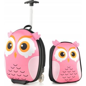 Otroški potovalni komplet s kovčkom in nahrbtnikom, sova