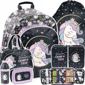 PLEČNIK ZA ŠOLSKO DEKLE UNICORN VELIK KOMPLET