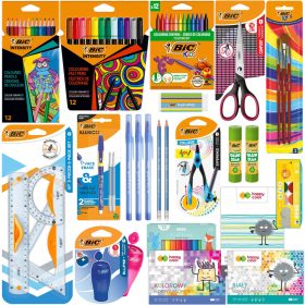   BIC Komplet šolskih potrebščin za učence 4.-6. razreda - barvice, flomastri, svinčniki, kocke + GRATIS