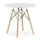 Okrogla bela miza za kuhinjo in dnevno sobo 80 cm ModernHome K005B