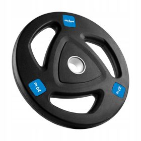   Litoželezna olimpijska utež z gumiranimi ročaji 20kg 51mm REBEL plošča