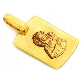 Zlato 585 Medaljon s Čenstohovsko Gospo, Darilna Ideja 14k