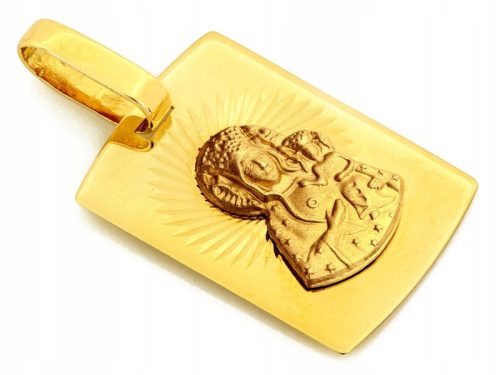 Zlato 585 Medaljon s Čenstohovsko Gospo, Darilna Ideja 14k