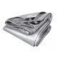 Masivna srebrna prekrivna ponjava 5x6m z aluminijastimi obroči, 120g/m²