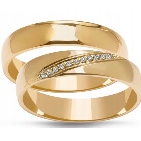 Elegantni zlati poročni prstani - Par PR 585 5mm