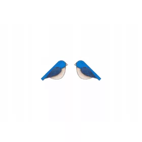  Leseni modri uhani s pticami