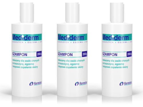 3x MEDIDERM Šampon za pomiritev kože pri ekcemi in luskavici, 200g