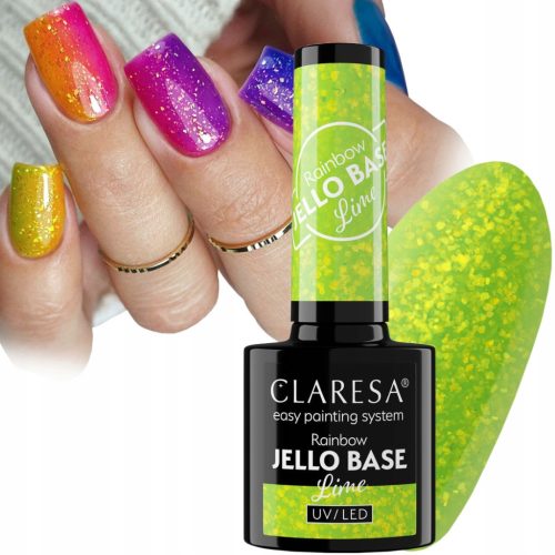 CLARESA RAINBOW JELLO BASE LIMETA HYBRID LIMITA BASE S KOSČKI FOLIJE