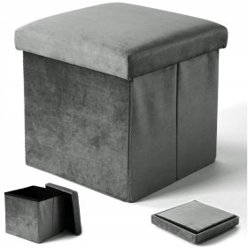   Pufa iz velurja z odpiranjem in zložljiva z predalom za noge - model Diego