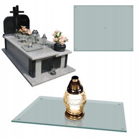 POGREBNA stojalo, kaljeno steklo, PROZORNO, 52x40cm