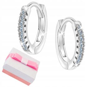 Srebrni Uhani z Obrčem za Deklice 925 Srebro Rodij