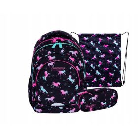   AstraBag Deluxe večfunkcijski šolski nahrbtnik Unicorn Squad, pernica in vreča za čevlje