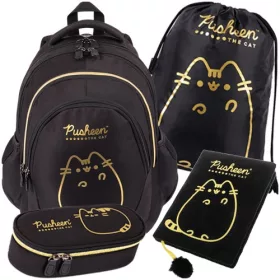   Pusheen šolski nahrbtnik z več predelki St. Majewski črna, rumena in zlata 23 l + 3 dodatni izdelki