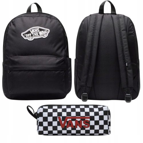 Vans Old Skool šolski nahrbtnik črn + Vans šolski nahrbtnik s šahovnico