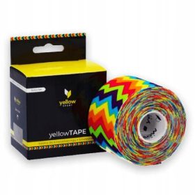 YellowTAPE Kineziotaping trak 5 cm x 5 m, mavrični cikcak