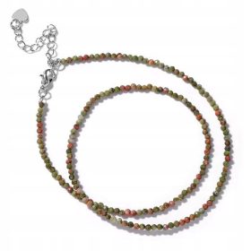   Optimized Name: Naravna kamnita ogrlica iz Unakita s čudovitim šlebom

Optimized Description: 
Ta čudovita naravna kamnita ogrlica iz Unakita je popoln dodatek k vašemu outfitu. Ogrlica je izdelana iz