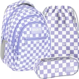   PLEČAK ZA MLADINO BACKUP 26 L ZA DEKLICE V VIJOLIČNIH KVADRATIH