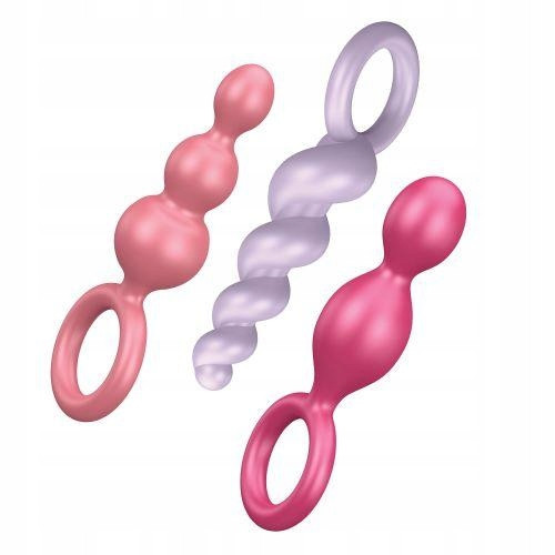Satisfyer Booty Call analni čepki s stimulativno strukturo, 3 kosi