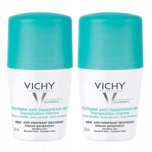 VICHY 48-urni antiperspirant v roll-onu za učinkovit boj proti potenju, dvojni paket, 50ml