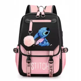   Večnamenski šolski nahrbtnik Lilo in Stitch USB Vzorci Roza