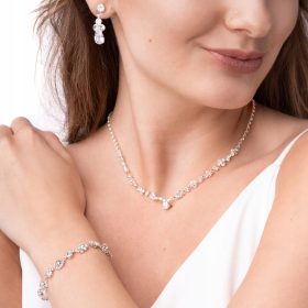 Elegantni Komplet Srebrne Nakit z Cirkoniji