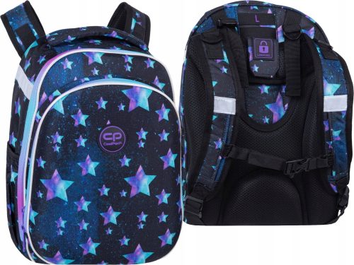 Nahrbtnik za šolo CoolPack Turtle Star Night, črn z odtenki rumene in zlate, 25 l