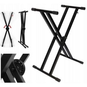  STOJALO ZA KLAVIATURO ORGLE KLAVIR KLAVIR OJAČAN DVOJNI