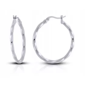  Ženski srebrni zasukani obročasti uhani (925).