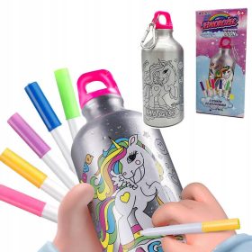   Plemenita steklenica za vodo z unikatnim motivom samoroga za barvanje markerjev