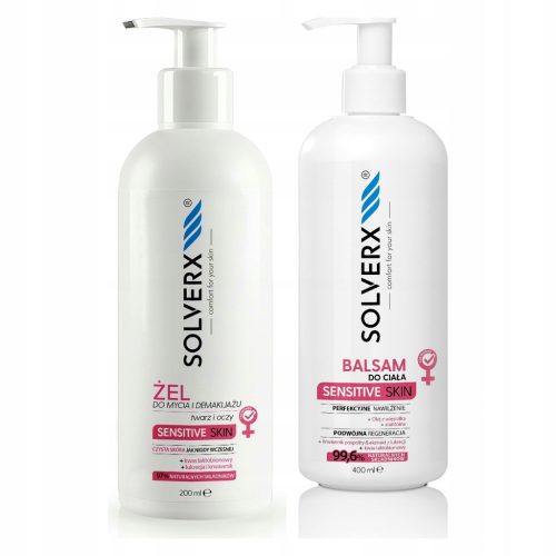 SOLVERX Sensitive Skin: Nega za Občutljivo Kožo, Balzam in Gel za Umivanje