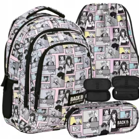   MLADINSKI REZERVNI MANGA ŠOLSKI NAHRBTNIK ZA DEKLICE 3v1 ANIME STRIP KOMPLET