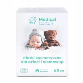 Medical Cotton Baby kvadratne kozmetične blazinice 60 kos