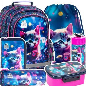   CLEO & FRANK Šolski nahrbtnik za deklice KITS KITTEN CLASS 1-3 19L