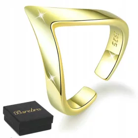   Zlata prstana iz srebra 925 in zlata, nastavljiva srebrna prstana