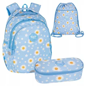   CoolPack Komplet Šolskih Torbic Bel, Odtenki Modre, Rumene in Zlate 21 l + 2 Dodatka